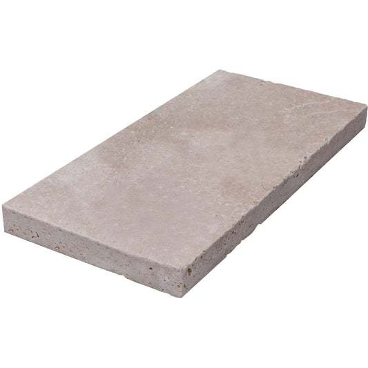 Extra Light Travertine Tumbled 12x24 2" Paver