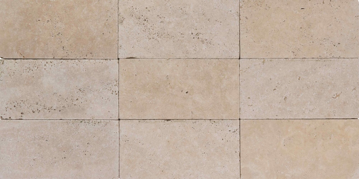 Extra Light Travertine Tumbled 6x12 1-1/4" Paver