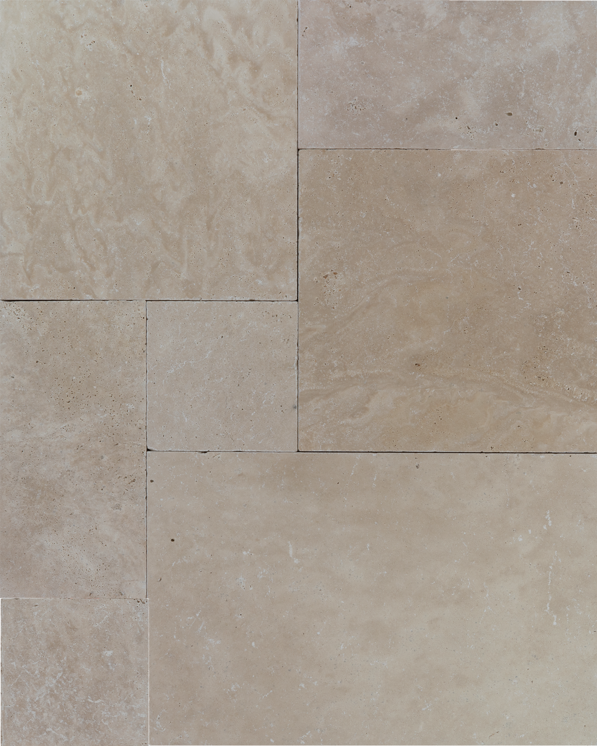 Extra Light Travertine Tumbled French Pattern 1-1/4" Paver