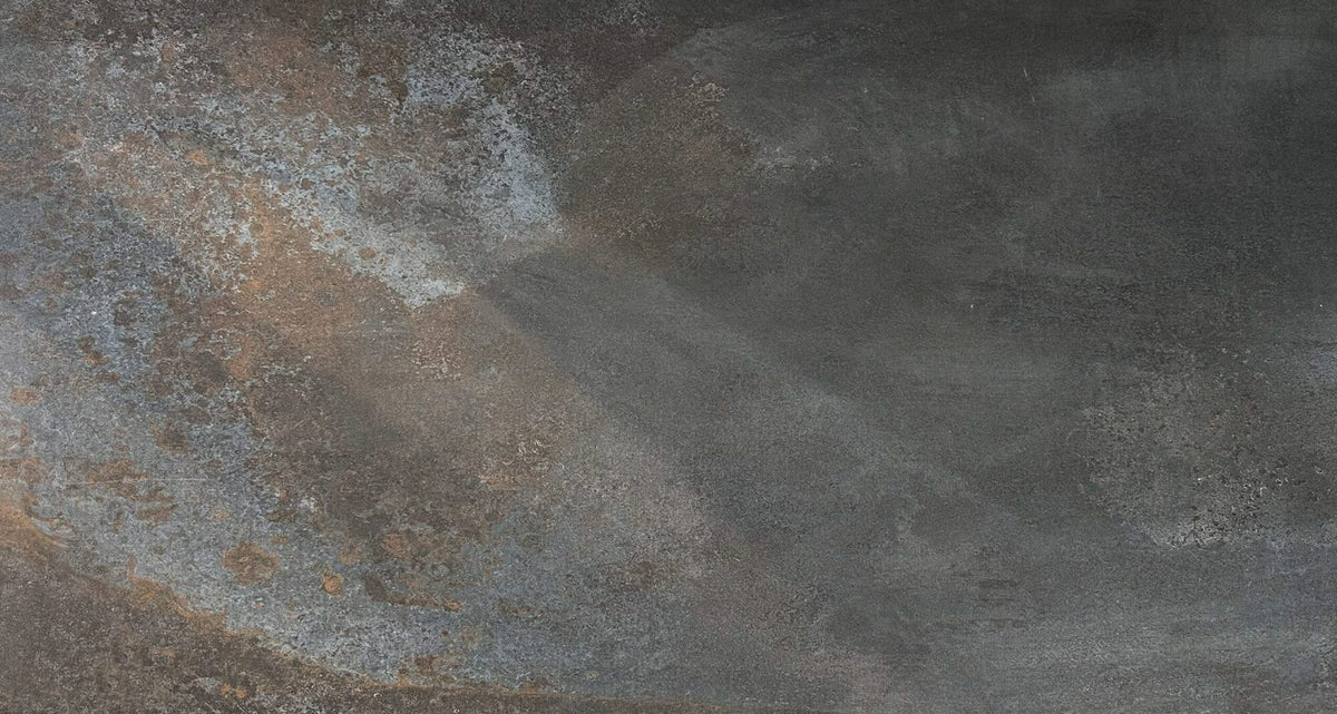 Flatiron Black Metal-Look Porcelain Paver 24x48 3/4"
