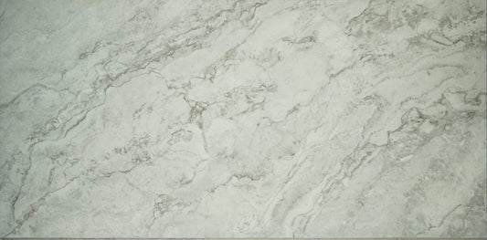 Gramercy White Marble-Look Porcelain Bullnose Coping 12x24 3/4"