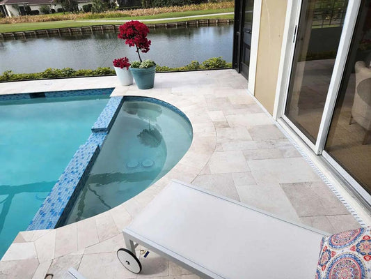 Corsica Cream Marble Sandblasted French Pattern 1-1/4" Paver