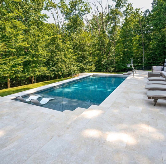 Crema Pearl Marble Sandblasted French Pattern 1-1/4" Paver