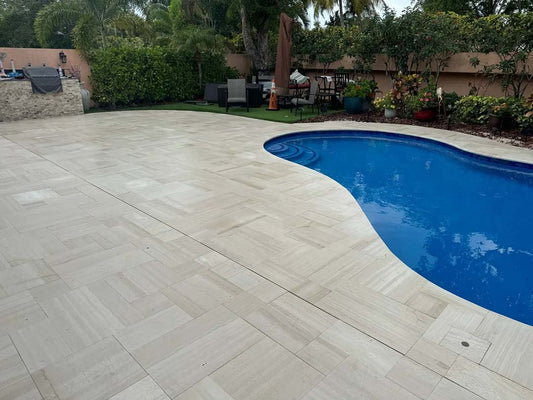 Serpeggiante Limestone Leather French Pattern 1-1/4" Paver