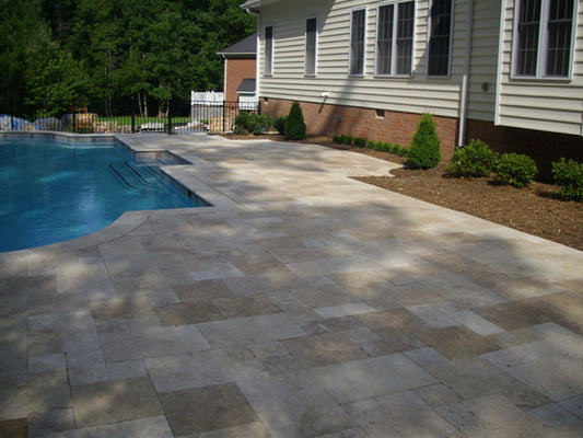 Walnut Travertine Tumbled French Pattern 1-1/4" Paver