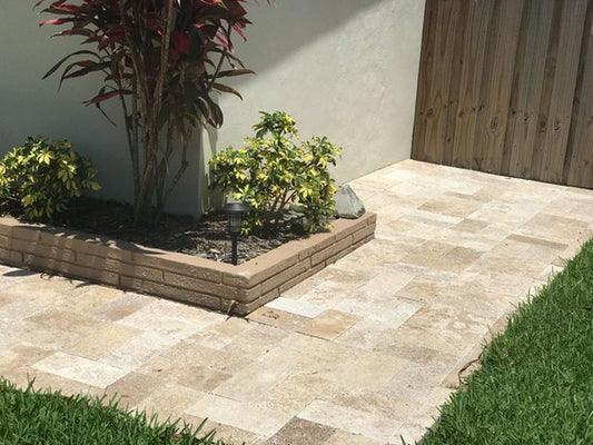 Walnut Travertine Tumbled 24x48 2" Paver