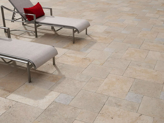 Country Classic Travertine Tumbled French Pattern 1-1/4" Paver