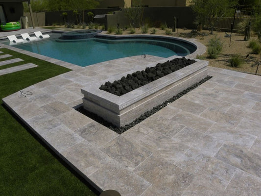 Silver Travertine Tumbled 24x36 2" Paver