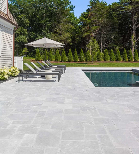 Ocean Blue Marble Sandblasted French Pattern 1-1/4" Paver