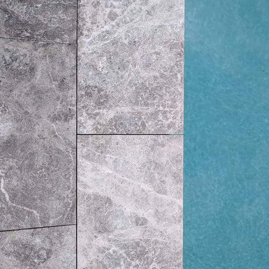 Tundra Grey Marble Sandblasted 24x48 2" Paver