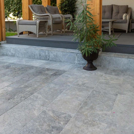 Tundra Grey Marble Sandblasted 24x36 2" Paver