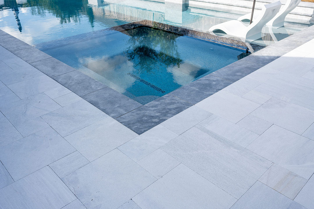 Ice White Marble Tumbled French Pattern 1-1/4" Paver