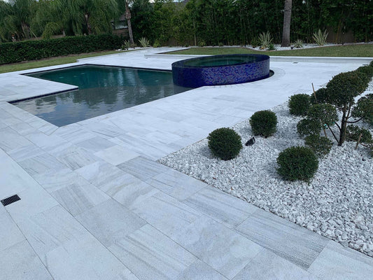 Bursa White Marble Sandblasted 24x36 2" Paver