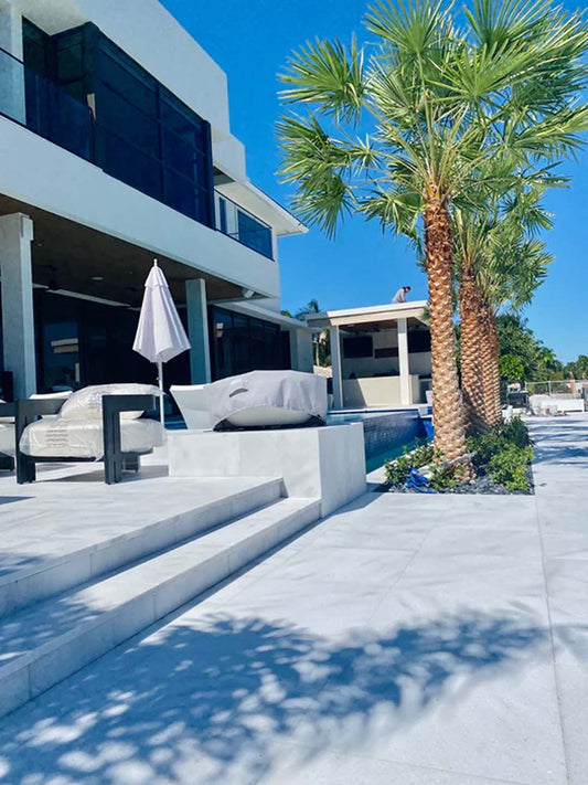 Bursa White Marble Sandblasted 24x24 2" Paver