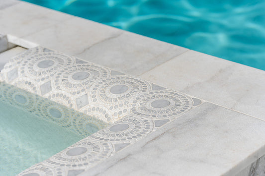 Ibiza White Marble Sandblasted 24x48 2" Paver