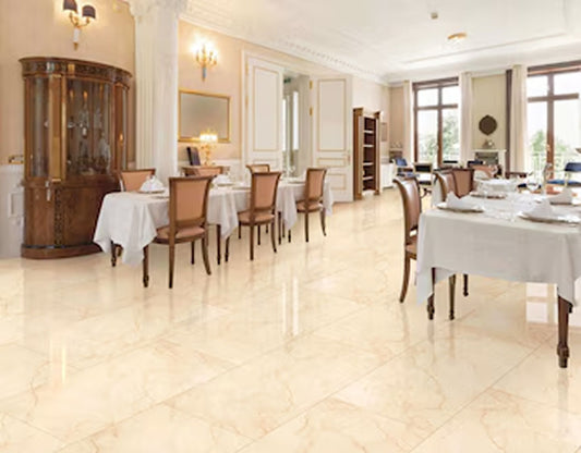 Corsica Cream Marble Leather 24x48 2" Paver