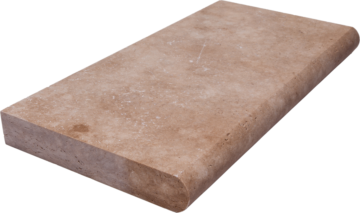 Ivory Travertine Bullnosed 12x24 2" Pool Coping