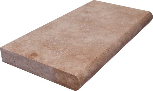 Ivory Travertine Bullnosed 12x24 2" Pool Coping