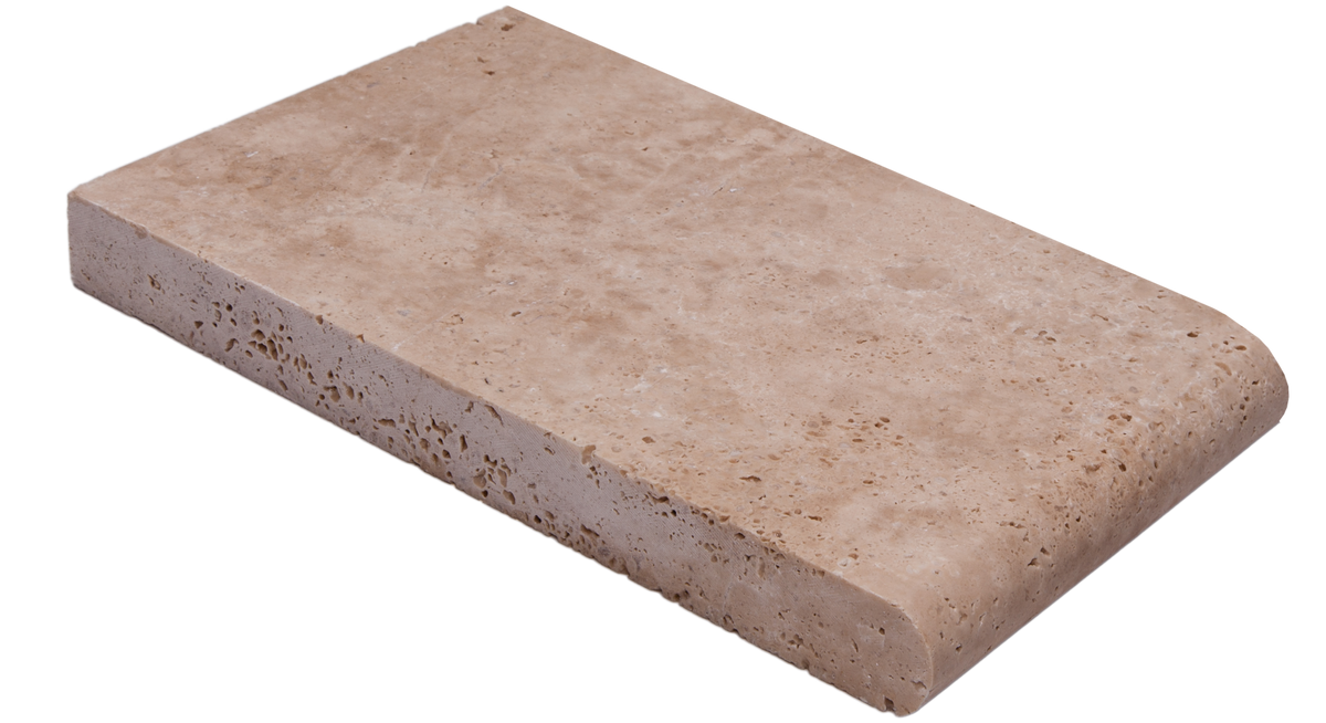 Ivory Travertine Bullnosed 6x12 1-1/4" Pool Coping