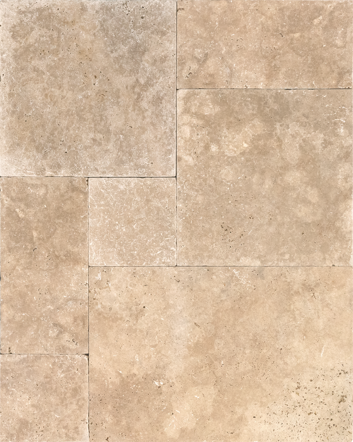 Ivory Travertine Tumbled French Pattern 1-1/4" Paver
