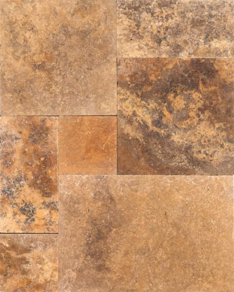 Kayenta Gold Travertine Tumbled French Pattern 1-1/4" Paver