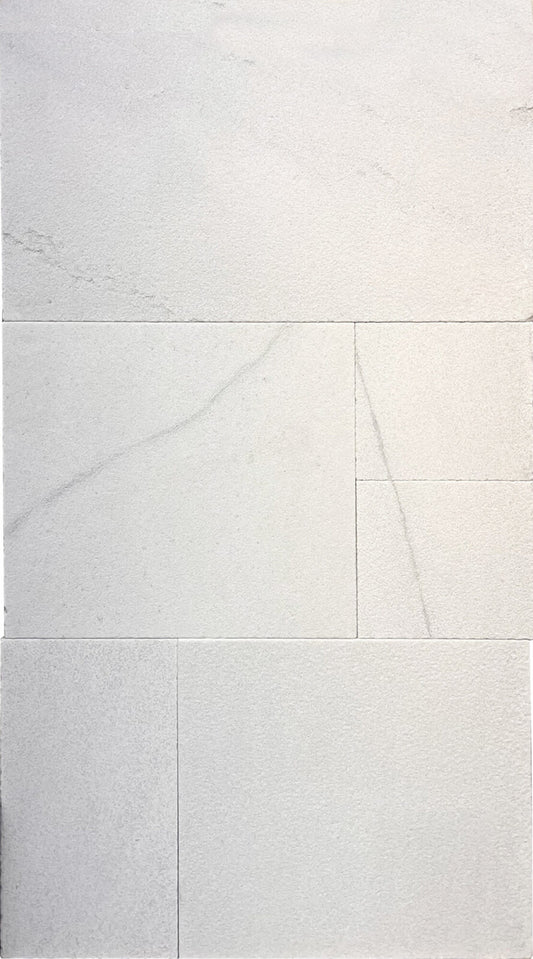 Laramie White Marble Sandblasted French Pattern 1-1/4" Paver