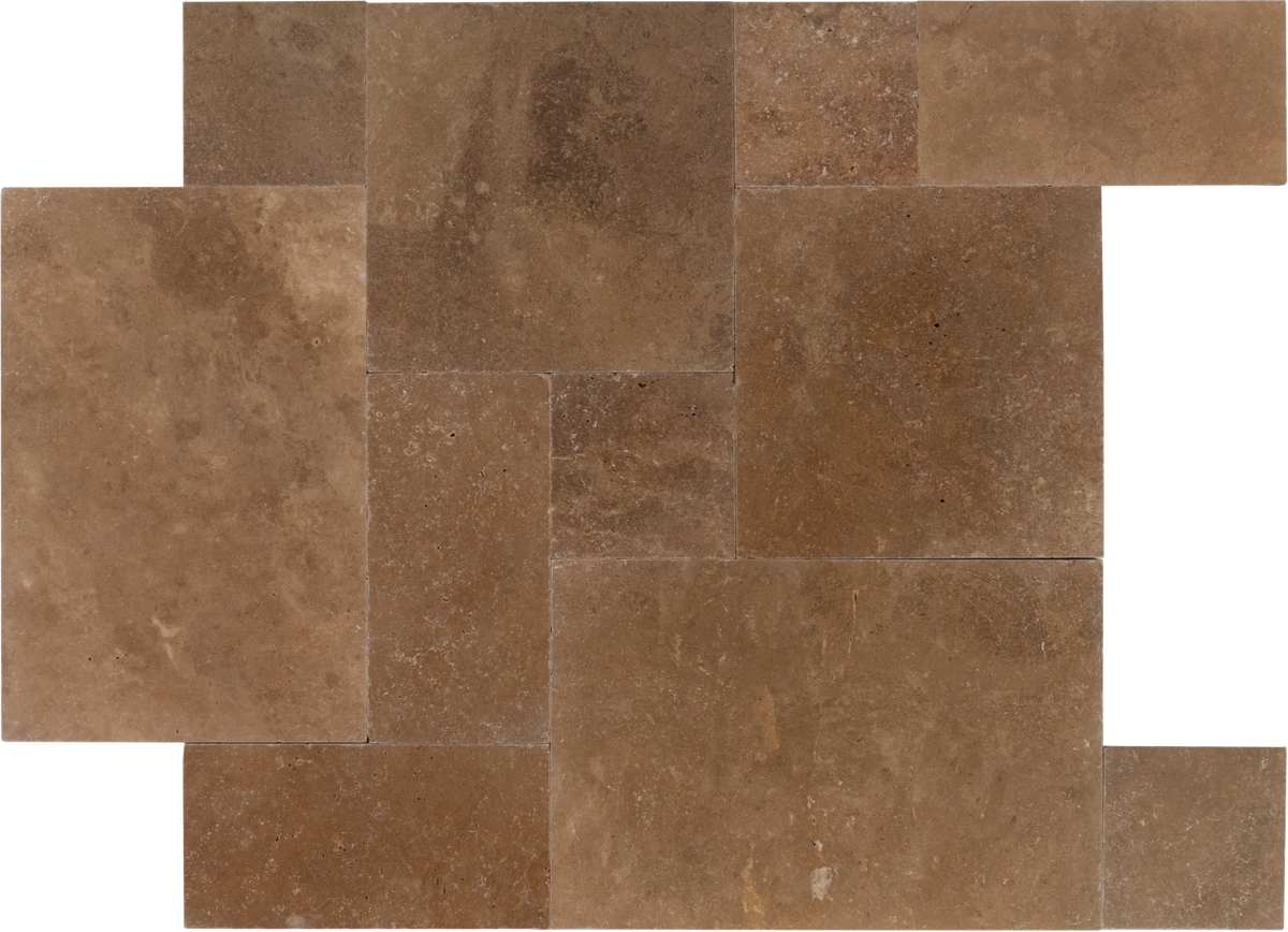 Noce Travertine Tumbled French Pattern 1-1/4" Paver