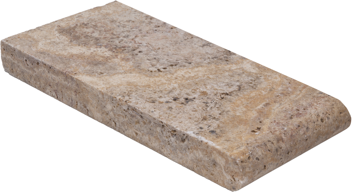 Ouray Beige Travertine Bullnosed 6x12 1-1/4" Pool Coping