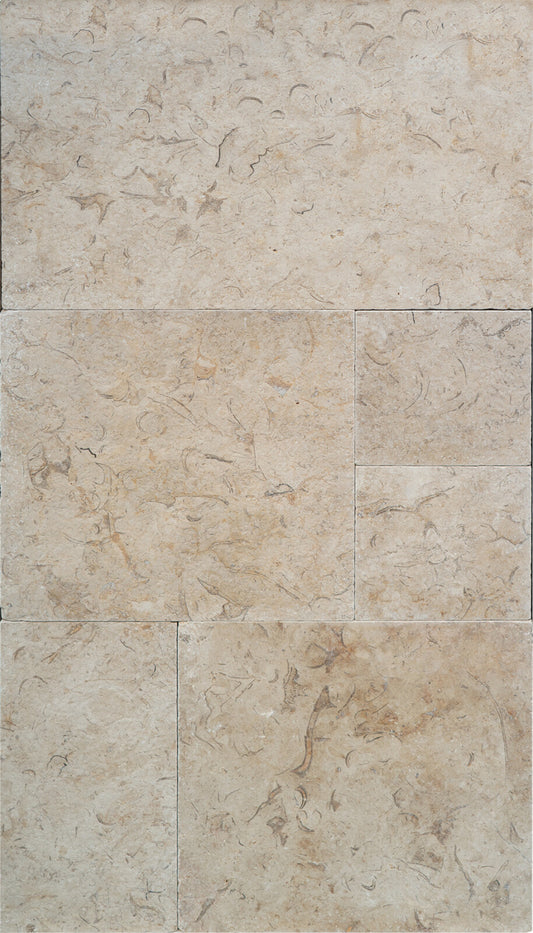 Petoskey Beige Marble Brushed French Pattern 1-1/4" Paver