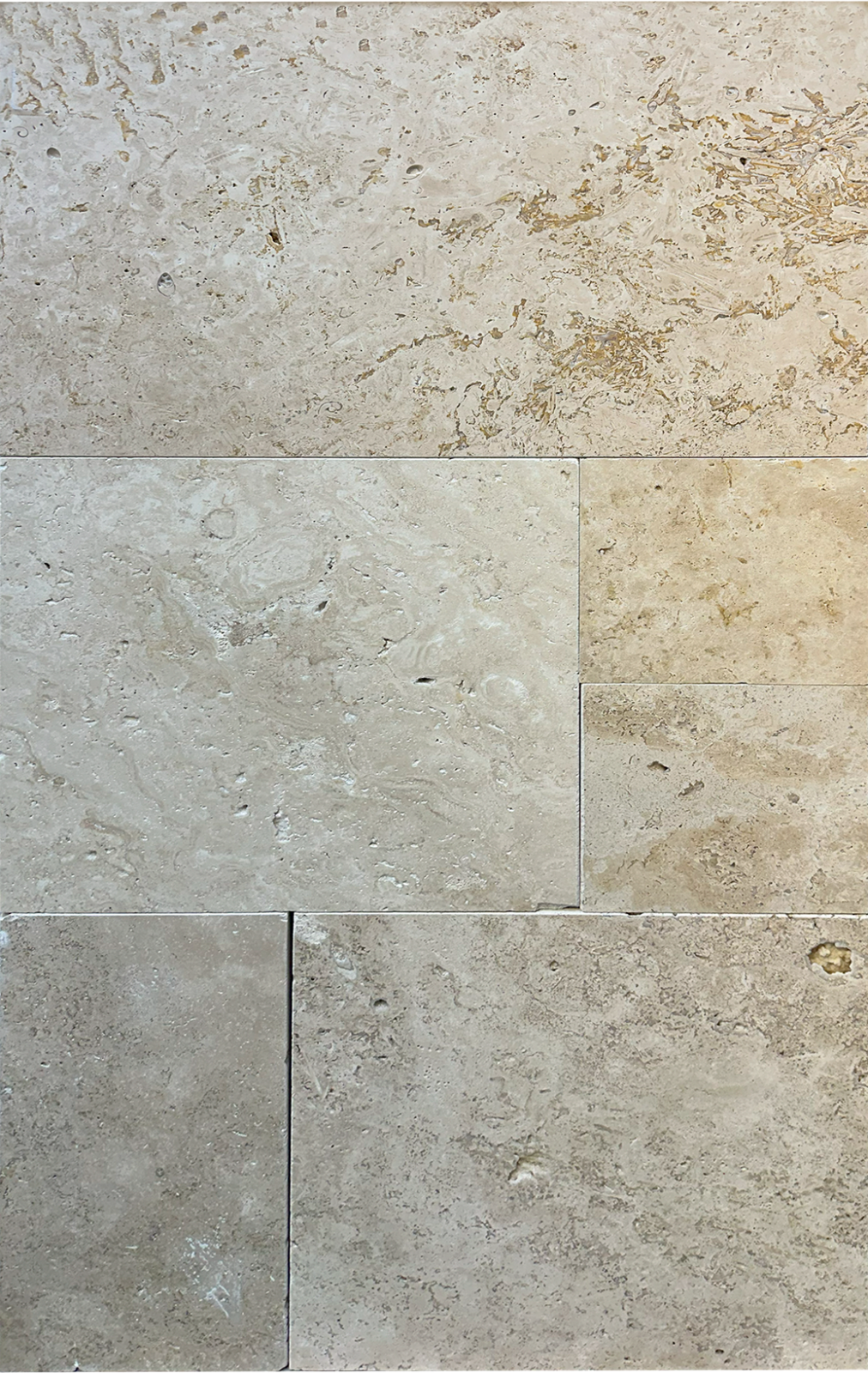 Premium Ivory Travertine Tumbled French Pattern 1-1/4" Paver