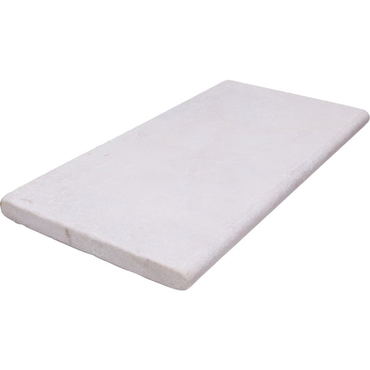 Saranac White Marble Bullnosed 12x24 1-1/4" Pool Coping
