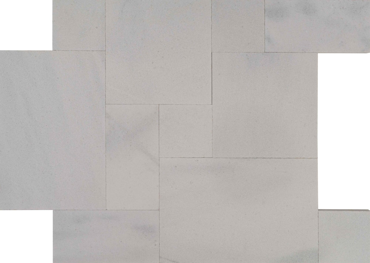 Saranac White Marble Sandblasted French Pattern 1-1/4" Paver