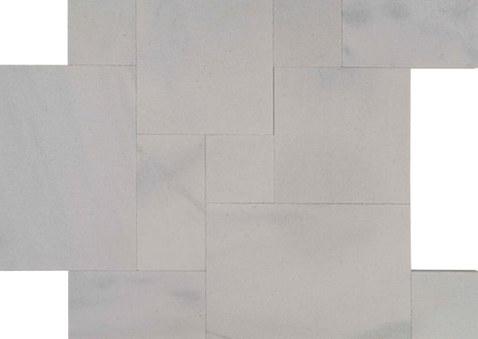 Saranac White Marble Sandblasted French Pattern 1-1/4" Paver
