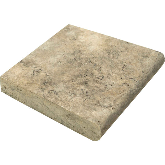 Silver Kashmir Travertine Bullnosed 12x12 2" Pool Coping