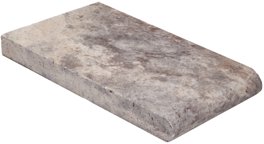 Silver Kashmir Travertine Bullnosed 6x12 1-1/4" Pool Coping