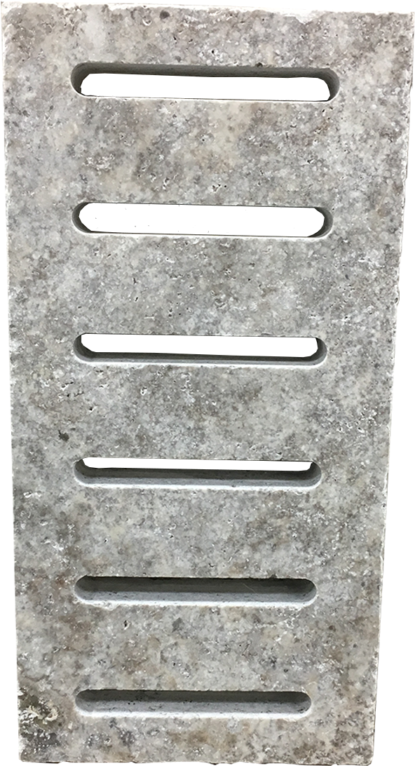 Silver Kashmir Travertine Tumbled 6x12 1-1/4" Deck Drain Paver