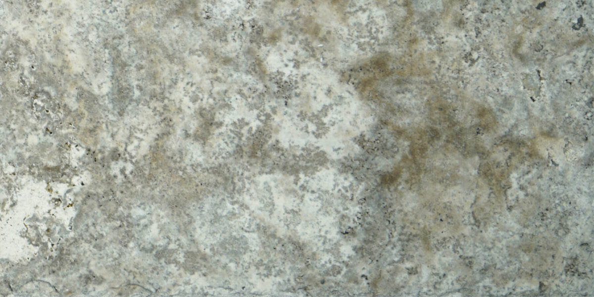 Silver Premium Travertine Bullnosed 12x24 1-1/4" Pool Coping
