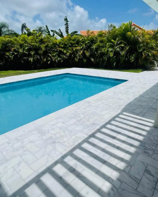 Ibiza White Marble Tumbled 12x24 1-1/4" Paver
