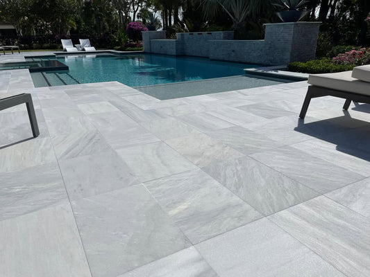 Ice White Marble Tumbled 16x24 1-1/4" Paver