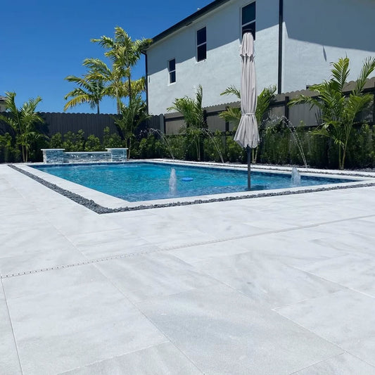 Bursa White Marble Leather 24x36 2" Paver