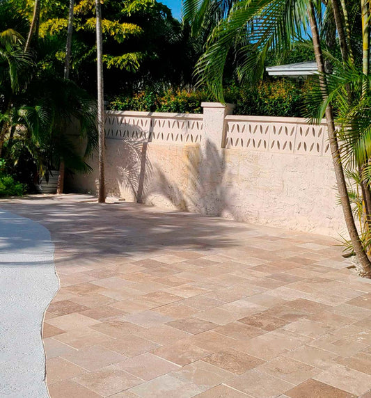 Walnut Travertine Tumbled 24x24 2" Paver