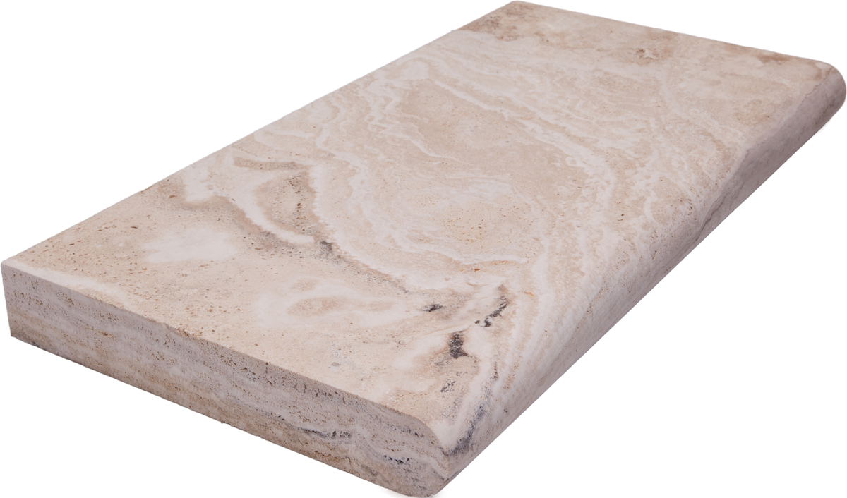 Valencia Travertine Bullnosed 12x24 2" Pool Coping
