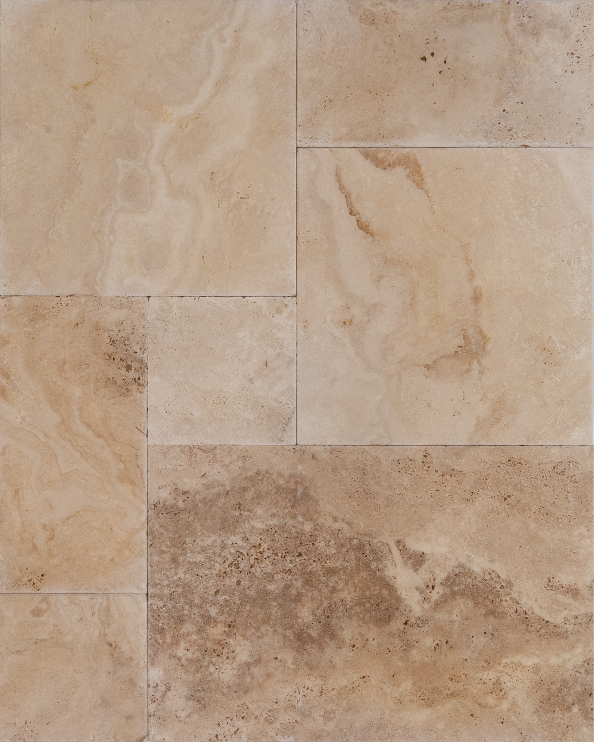 Valencia Travertine Tumbled French Pattern 2" Paver