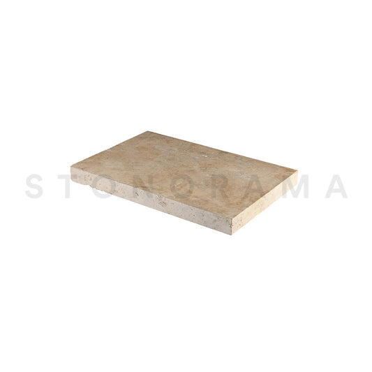 Walnut travertine, eased edge