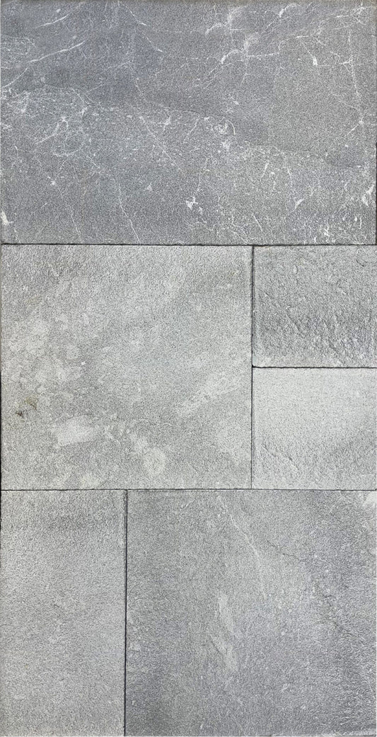 Wasatch Gray Marble Tumbled French Pattern 1-1/4" Paver